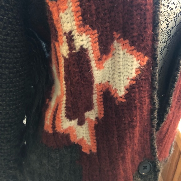 Maison Scotch Quality Jacket Cardigan Pure Wool Lined with Tassel Sleeves - Picture 10 of 11